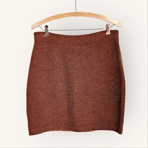 Elegant Brown Textured Women's Skirt